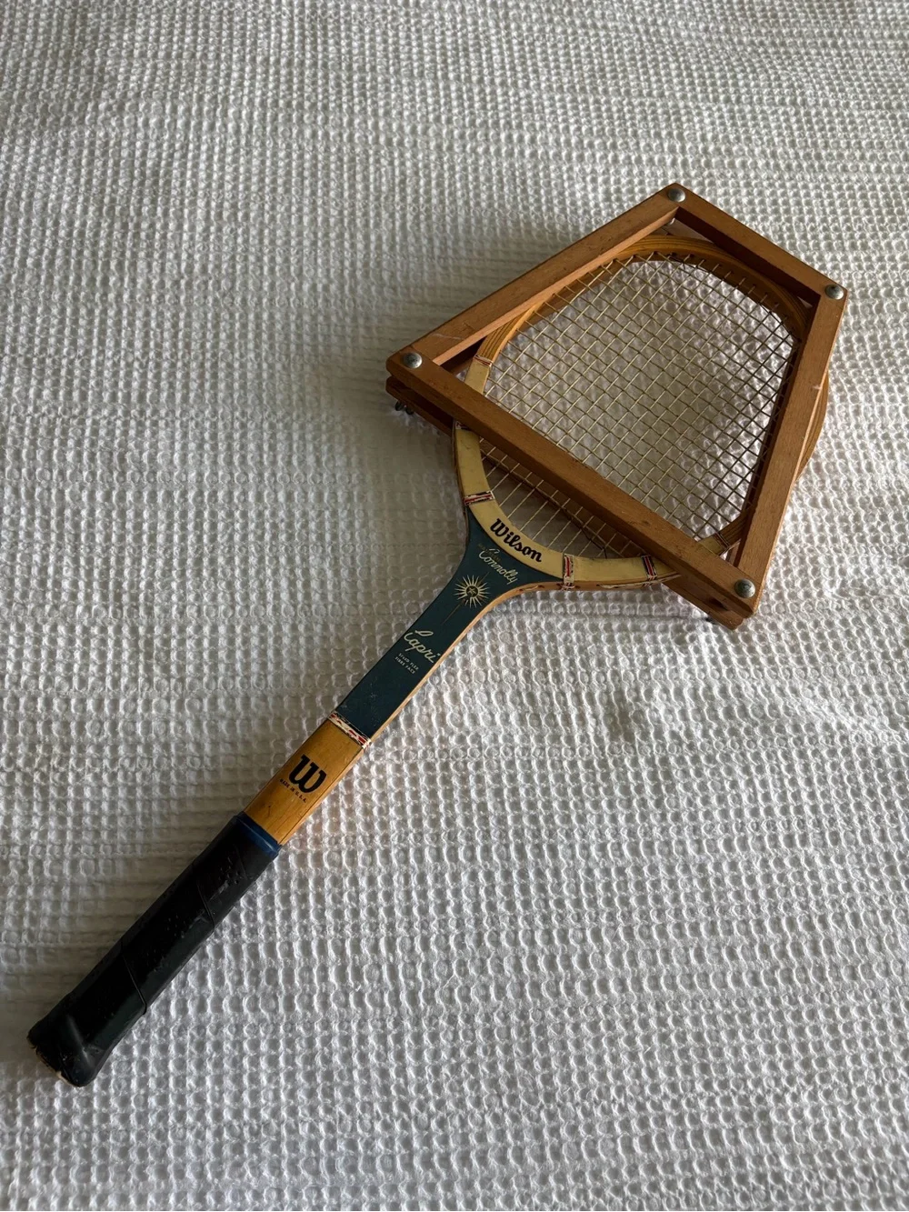 Vintage Wilson Maureen Connolly Capri Wooden Tennis Racket with Wooden Press